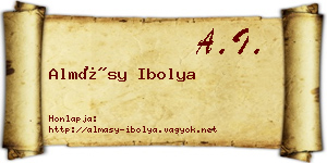 Almásy Ibolya névjegykártya