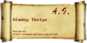 Almásy Ibolya névjegykártya